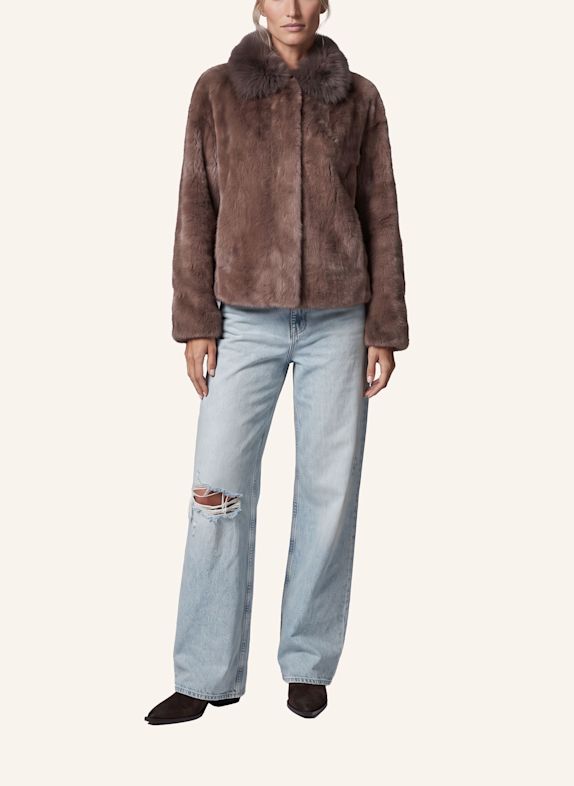 BLONDE No.8 Kunstfell-Jacke TARA BRAUN