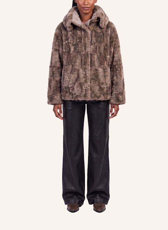BLONDE No.8 Kunstfell-Jacke ANJY BEIGE