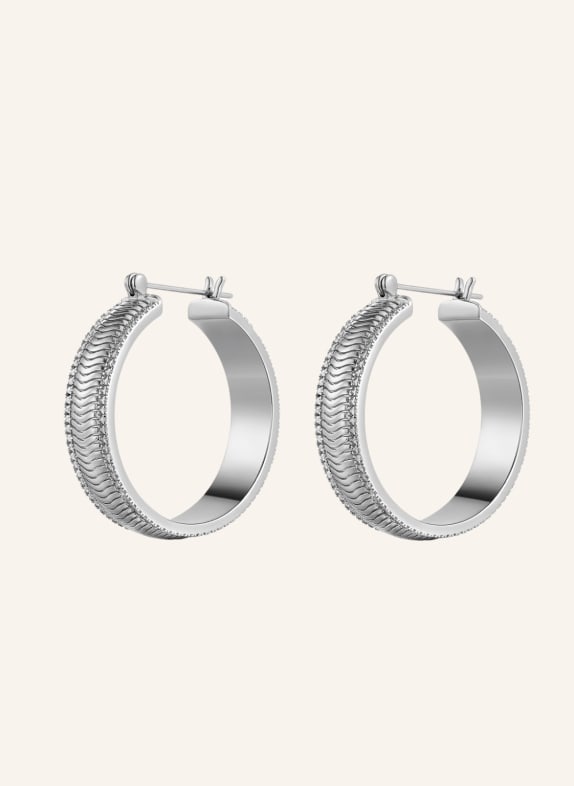 LUV AJ Ohrringe THE WAVEY SNAKE CHAIN HOOPS- SILVER by GLAMBOU