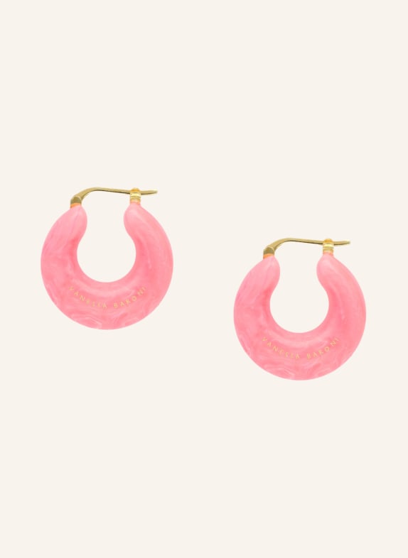 VANESSA BARONI Ohrhänger CIRCLET EARRING NEON PINK MARBLE by GLAMBOU GOLD