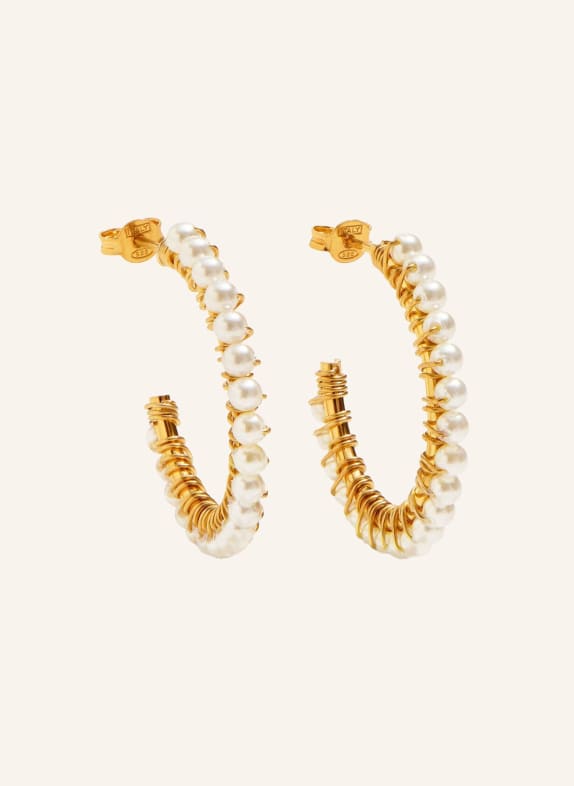 LOTT.gioielli Ohrhänger CL EARRING HOOP WITH PEARLS (3CM) by GLAMBOU GOLD