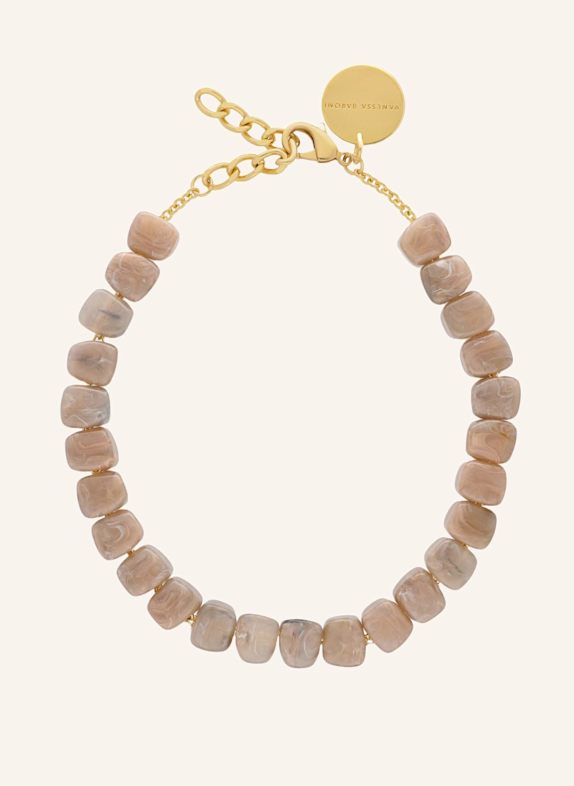 VANESSA BARONI Halskette MINI ORGANIC SHAPED NECKLACE BIANCONE MARBLE by GLAMBOU GOLD