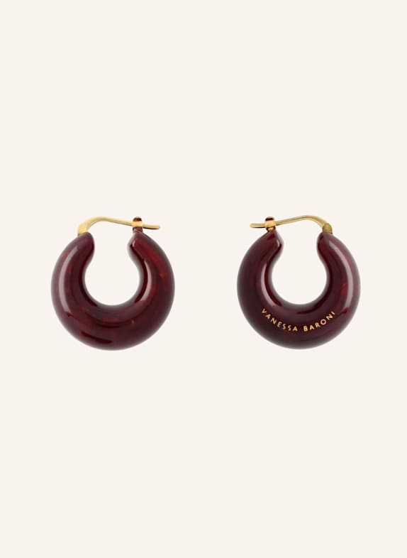 VANESSA BARONI Ohrhänger CIRCLET EARRING BORDEAUX MARBLE by GLAMBOU GOLD