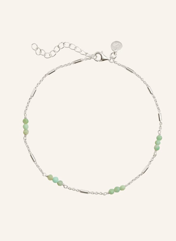 Pompidou Fußkette LINA CHRYSOPHRASE GREEN by GLAMBOU SILBER