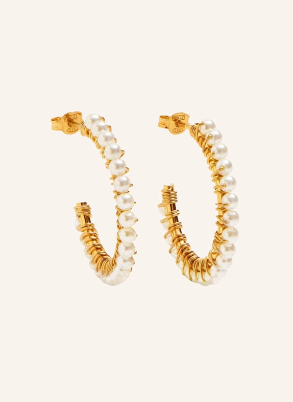 LOTT.gioielli Ohrhänger CL EARRING HOOP WITH PEARLS (3CM) by GLAMBOU GOLD