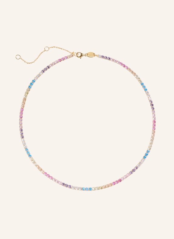 OHH LUILU Kette TENNIS CHOKER PASTEL RAINBOW by GLAMBOU GOLD