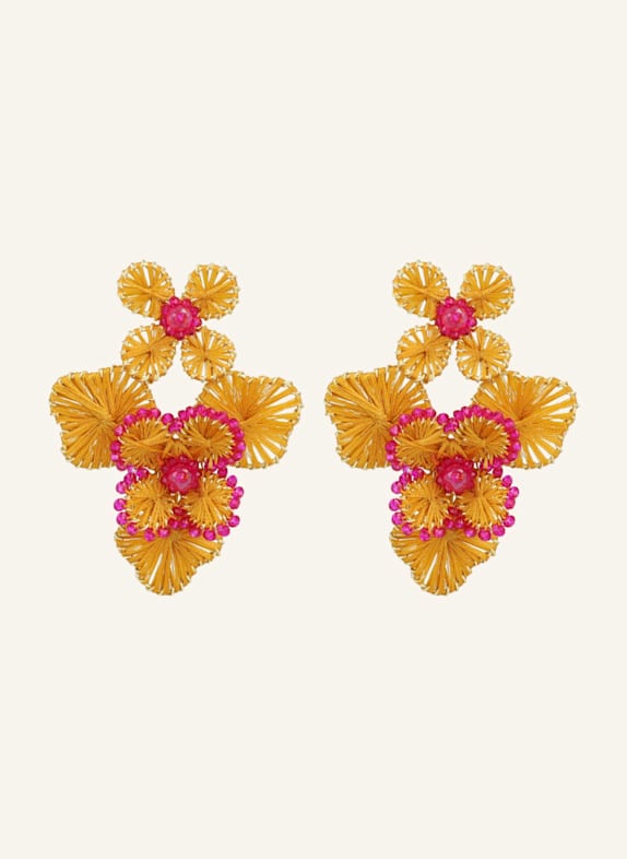 LOTT.gioielli Ohrhänger DEBBY DOUBLE FLOWER L ORANGE/FUCHSIA by GLAMBOU ORANGE