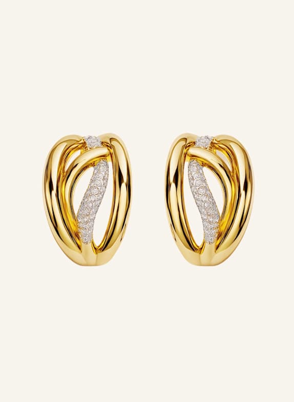 YOJ Ohrstecker BAREL PAVE MIDI HOOP EARRINGS by GLAMBOU GOLD