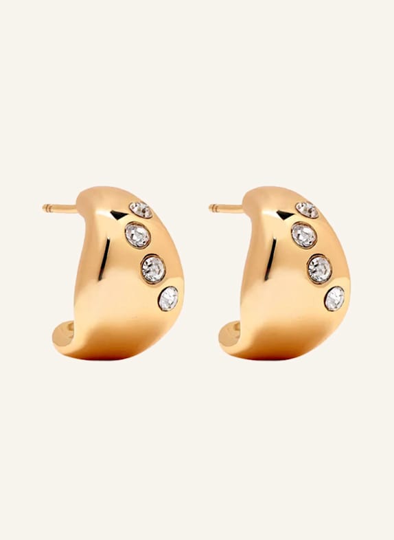 YOJ Ohrstecker REMENI CRYSTAL CHUBBY HOOP EARRINGS by GLAMBOU GOLD