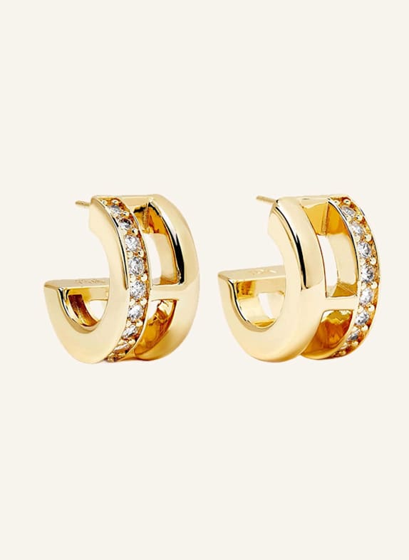 YOJ Creolen MIDI PAVE BAR EARRINGS by GLAMBOU GOLD