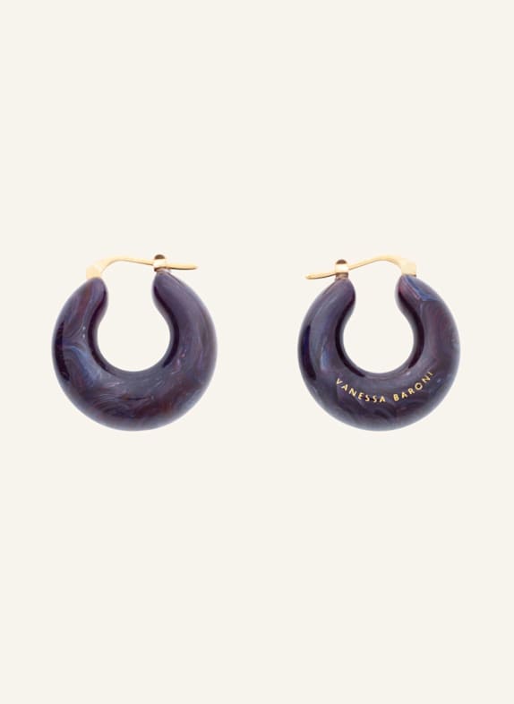 VANESSA BARONI Creolen CIRCLET EARRING BLUE JEANS MARBLE by GLAMBOU GOLD