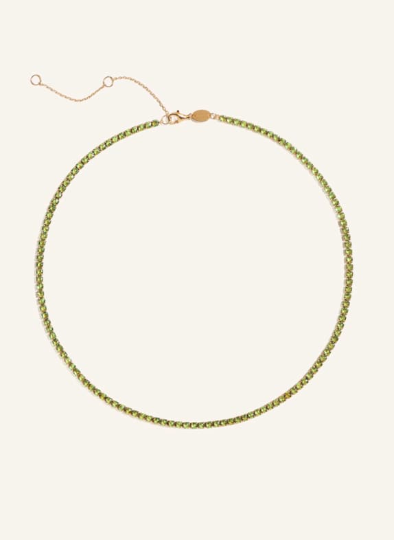OHH LUILU Halskette TENNIS CHOKER LIME GREEN by GLAMBOU GOLD