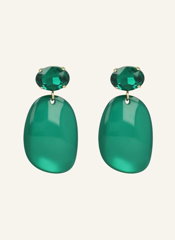 LOTT.gioielli Ohrringe AURORA ASYMMETRIC OVAL L EMERALD by GLAMBOU GOLD