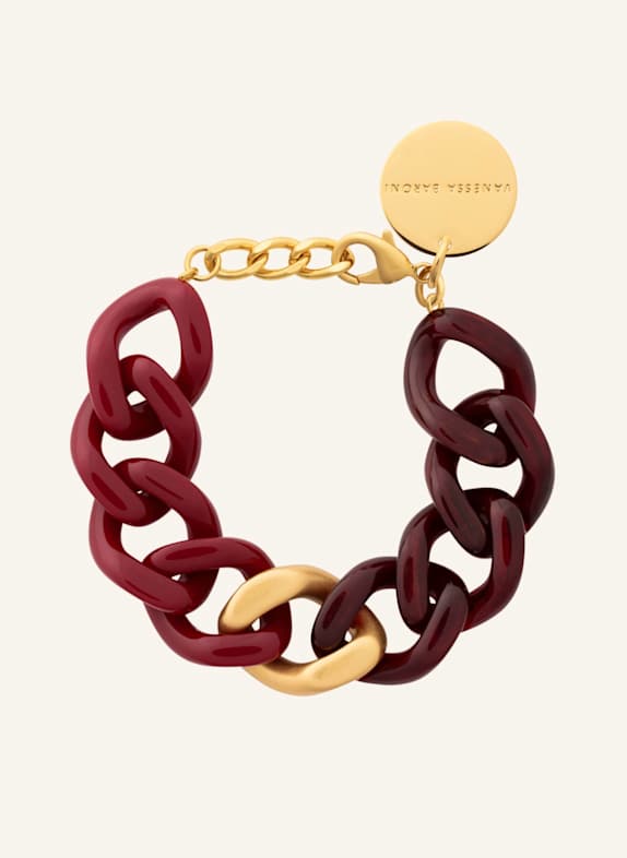 VANESSA BARONI Armband FLAT CHAIN BRACELET GOLD BORDEAUX-BORDEAUX MARBLE by GLAMBOU GOLD