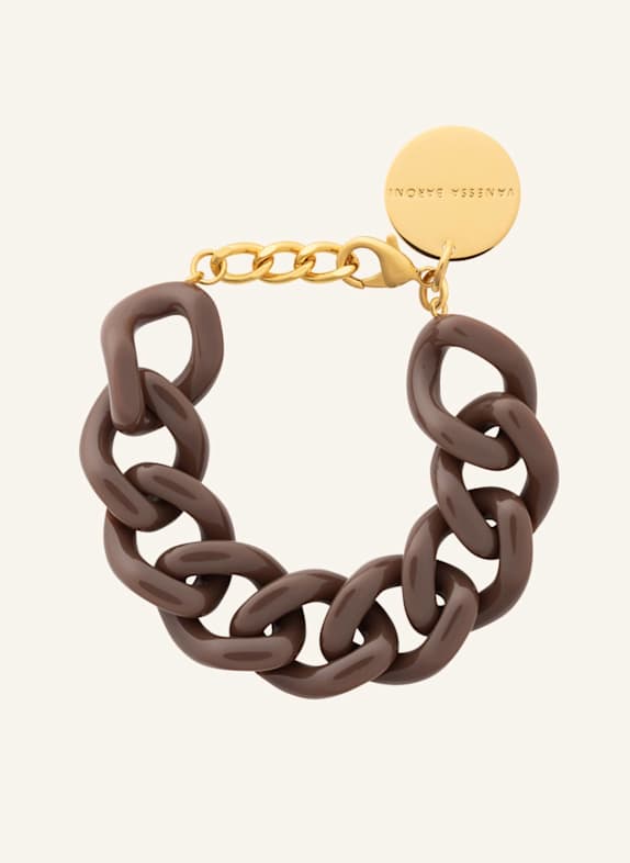VANESSA BARONI Armband FLAT CHAIN BRACELET CHOCOLATE BROWN by GLAMBOU GOLD