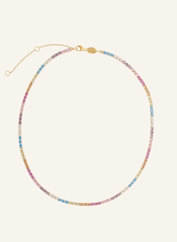 OHH LUILU Kette TENNIS CHOKER PASTEL RAINBOW by GLAMBOU GOLD