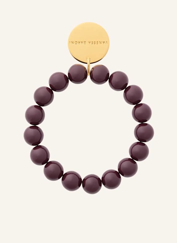 VANESSA BARONI Armbänder MINI BEADS FLEX BRACELET AUBERGINE by GLAMBOU GOLD