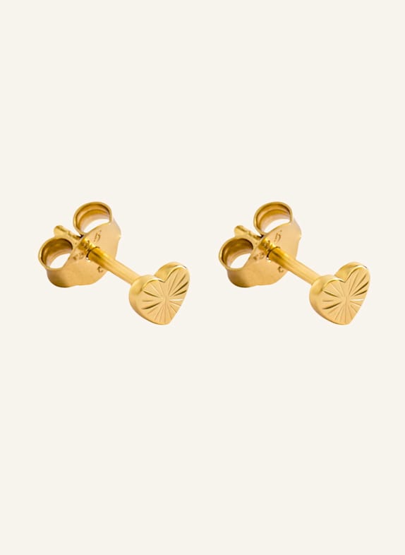 OHH LUILU Ohrstecker HEART OF GOLD STUDS by GLAMBOU GOLD