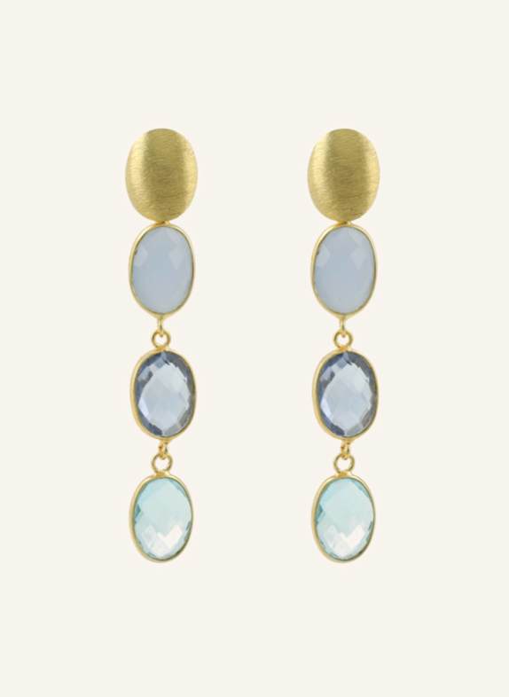 LOTT.gioielli Ohrhänger APRIL THREE FRAMED STONES BLUE by GLAMBOU GOLD