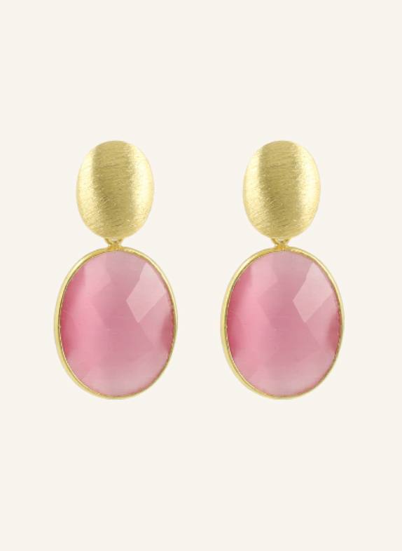 LOTT.gioielli Ohrhänger GIORGIA FRAMED OVAL S BERRY PINK by GLAMBOU GOLD