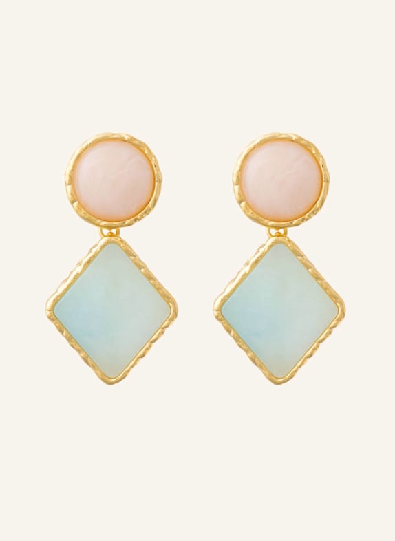 VANESSA BARONI Ohrhänger VINTAGE GEOMETRIC EARRING LATTE MARBLE CLOUD MARBLE by GLAMBOU GOLD