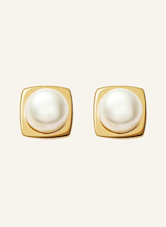 MISSOMA Ohrstecker BUTTON PEARL SQUARE STUD EARRINGS by GLAMBOU GOLD