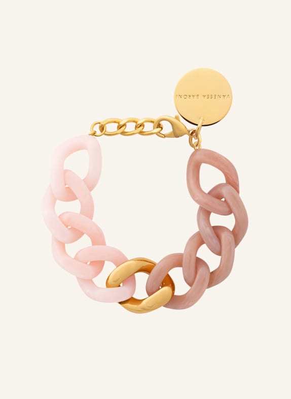 VANESSA BARONI Armbänder FLAT CHAIN BRACELET TWO COLOR WITH GOLD BLUSH MARBLE PEACH SORBET by GLAMBOU GOLD