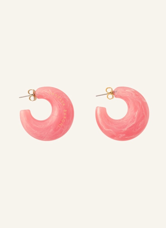VANESSA BARONI Creolen MOON EARRING WATERMELON MARBLE by GLAMBOU GOLD