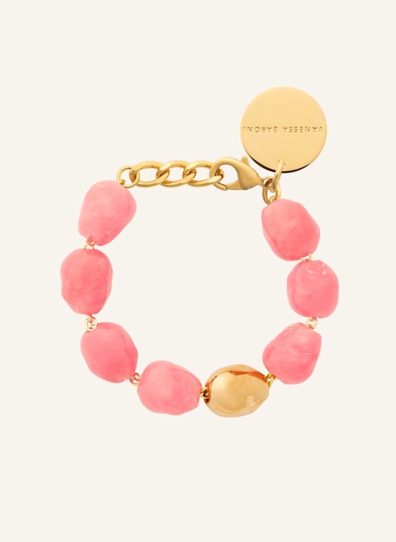 VANESSA BARONI Armbänder ORGANIC PEARL BRACELET WITH GOLD WATERMELON MARBLE by GLAMBOU GOLD
