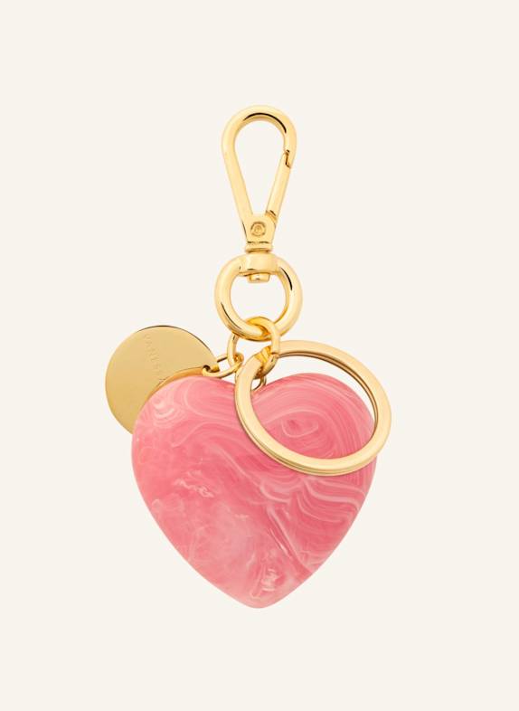VANESSA BARONI Anhänger HEART KEY CHAIN CHARM WATERMELON MARBLE by GLAMBOU GOLD