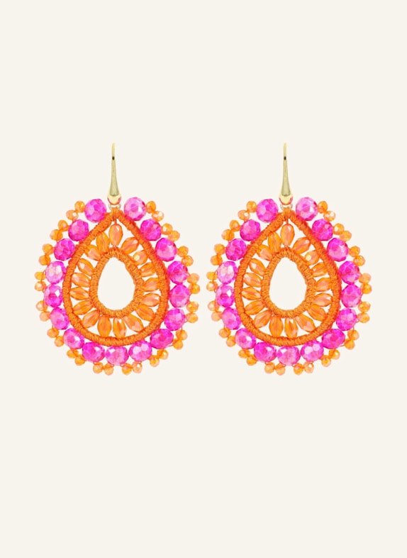 LOTT.gioielli Ohrhänger VOS CE SI OPEN DROP S IRR. STONES ORANGE/FUCHSIA #01-MG by GLAMBOU GOLD
