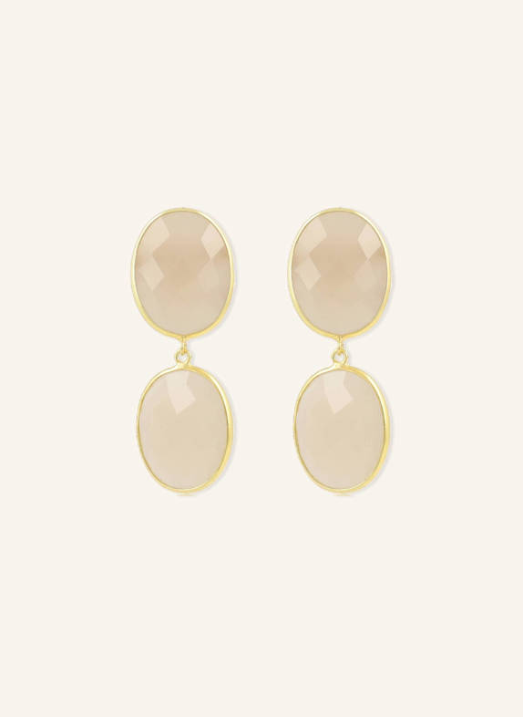 LOTT.gioielli Ohrhänger CAMILLE CE QU DOUBLE DROP M WITH PIN WARM BEIGE by GLAMBOU GOLD