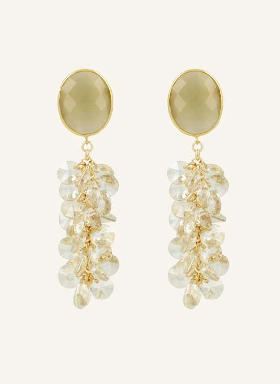 LOTT.gioielli Ohrhänger LONNEKE CE GB CLUSTER OF THICK SEQUINS WARM BEIGE by GLAMBOU GOLD