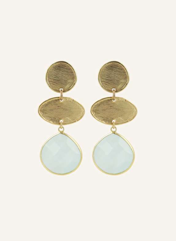 LOTT.gioielli Ohrhänger CAMILA CE QU TRIPLE ELEMENT WITH DROP M LIGHT AQUA by GLAMBOU GOLD