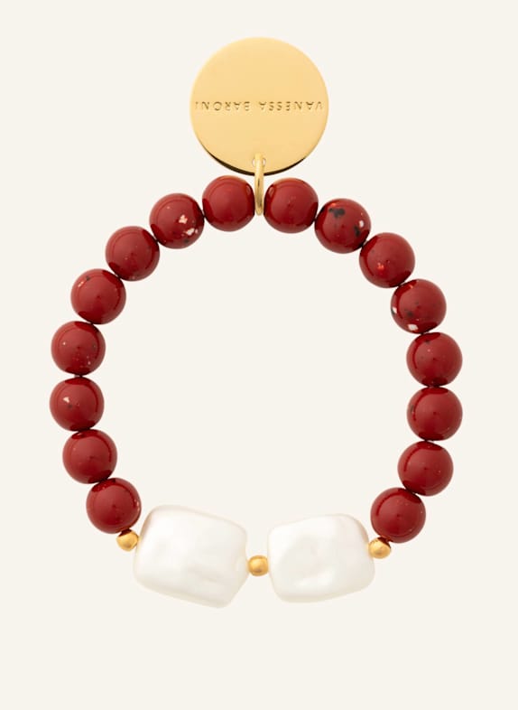 VANESSA BARONI Armbänder BEACH BEADS FLEX BRACELET CORAL by GLAMBOU GOLD