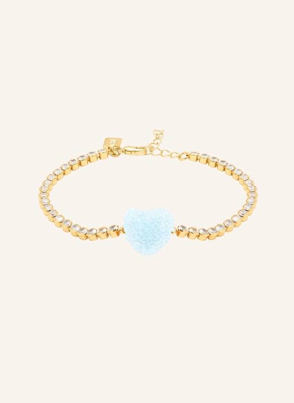 CRYSTAL HAZE Armbänder JELLY HEART TENNIS BRACELET BABY BLUE by GLAMBOU GOLD