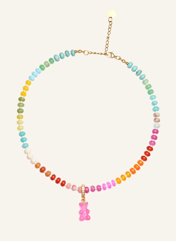 CRYSTAL HAZE Halsketten TROPICAL NOSTALGIA BEAR NECKLACE PINK by GLAMBOU GOLD