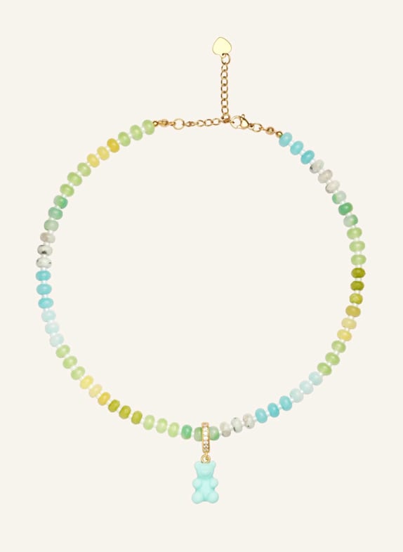 CRYSTAL HAZE Halsketten TROPICAL NOSTALGIA BEAR NECKLACE BLUE by GLAMBOU GOLD