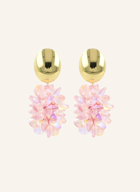 LOTT.gioielli Ohrhänger SOLEA CE GB THICK OVAL CRYSTAL SEQUINS PINK HOLO #107-MG by GLAMBOU GOLD