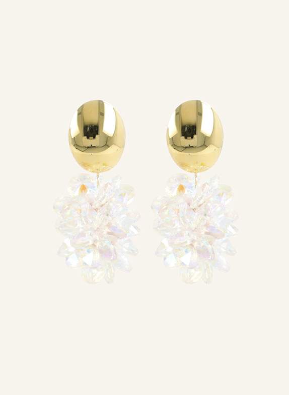 LOTT.gioielli Ohrhänger SOLEA THICK OVAL CRYSTAL SEQUINS HOLO POLISHED SILVER PIN by GLAMBOU SILBER