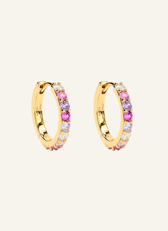 OHH LUILU Creolen TENNIS SUNSET PINK by GLAMBOU GOLD