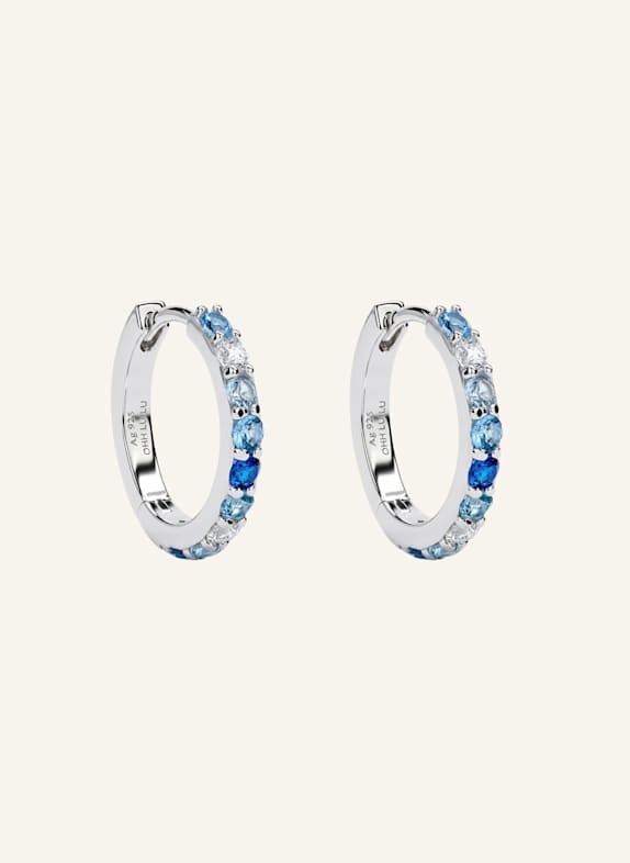 OHH LUILU Creolen TENNIS BLUE GRADIENT by GLAMBOU SILBER