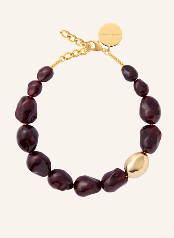 VANESSA BARONI Halsketten BIG ORGANIC PEARL GOLD BORDEAUX MARBLE by GLAMBOU GOLD