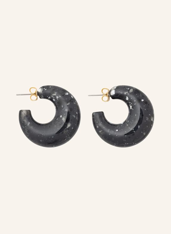 VANESSA BARONI Creolen MOON BLACK MARBLE by GLAMBOU GOLD