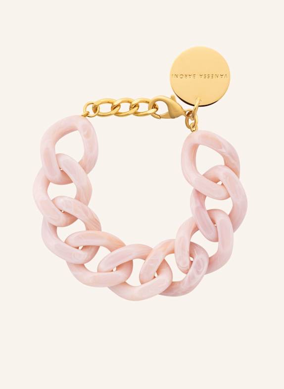 VANESSA BARONI Armbänder FLAT CHAIN BRACELET IVORY ROSE MARBLE by GLAMBOU GOLD