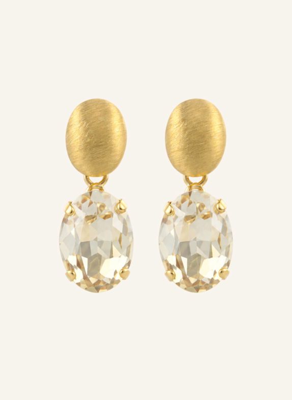 LOTT.gioielli Ohrhänger DAAN CE SW OVAL STRASS PENDANT M GOLDEN SHADOW by GLAMBOU GOLD