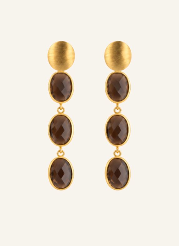LOTT.gioielli Ohrhänger APRIL CE QU THREE FRAMED STONES BROWN MIX by GLAMBOU GOLD