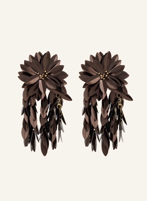 LOTT.gioielli Ohrhänger ANNETTE CE SQ SEQUIN FLOWER FALL PREMIUM L BROWN by GLAMBOU GOLD