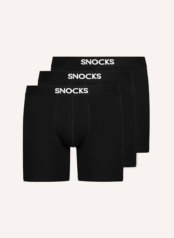 SNOCKS Lange Premium Boxershorts SCHWARZ