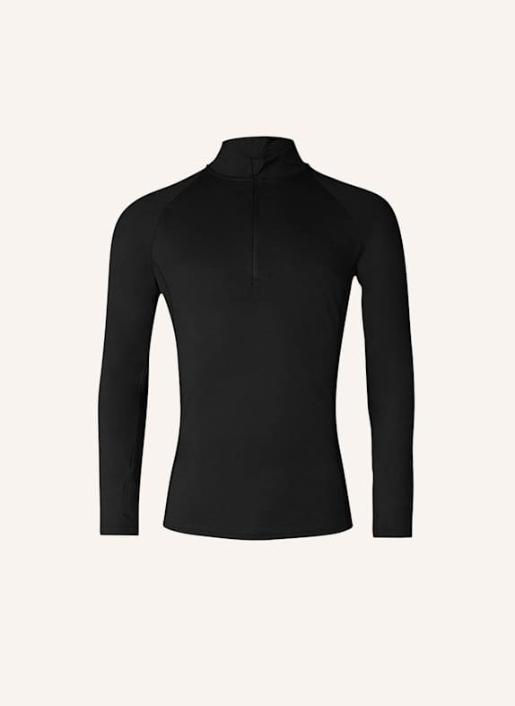 SNOCKS 1/2 Zip Sportshirt langarm Herren SCHWARZ
